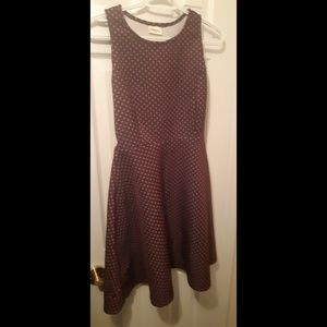 Polka dot red and black skater dress